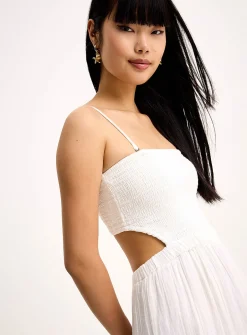 Back cutout tiered dress
