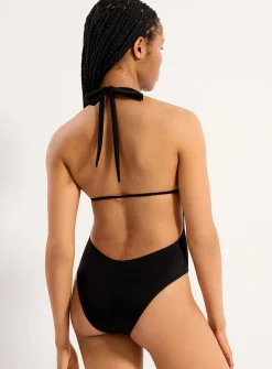 Backless halter one-piece