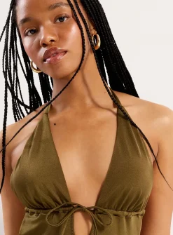 Backless halter one-piece