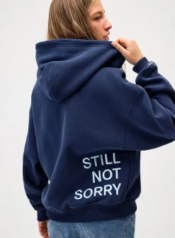 Back-print loose hooded sweatshirt