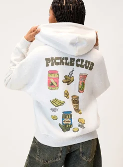 Back-print loose hooded sweatshirt