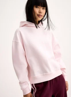 Back-print loose hooded sweatshirt