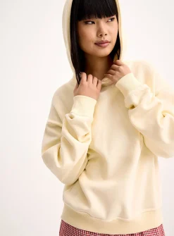 Back-print loose hooded sweatshirt