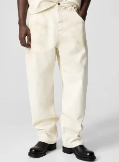 Bad Boy dirty-wash cream barrel-leg jean