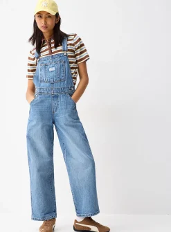 Baggy denim overalls