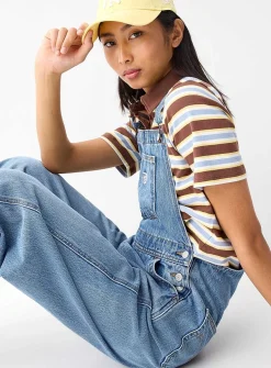 Baggy denim overalls