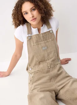 Baggy denim overalls