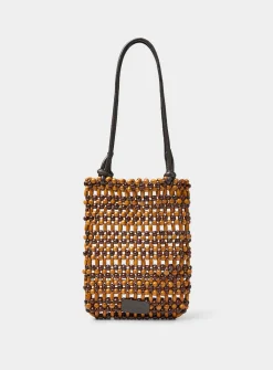 Baja small beaded bucket bag