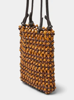 Baja small beaded bucket bag