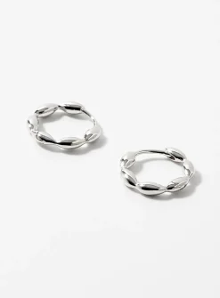Balloon link silver hoops