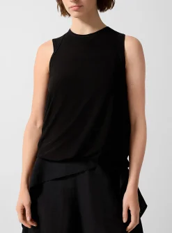 Balloon-hem layered-effect cami