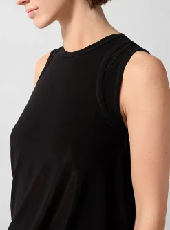 Balloon-hem layered-effect cami