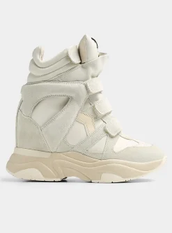 Balskee leather and suede platform sneakers