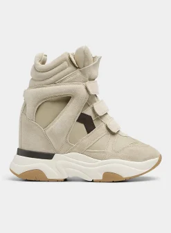 Balskee leather and suede platform sneakers