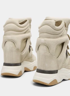 Balskee leather and suede platform sneakers