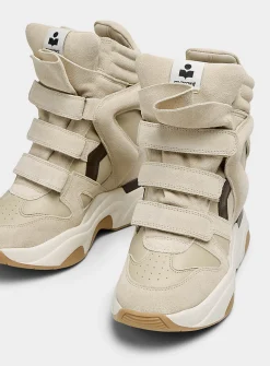 Balskee leather and suede platform sneakers