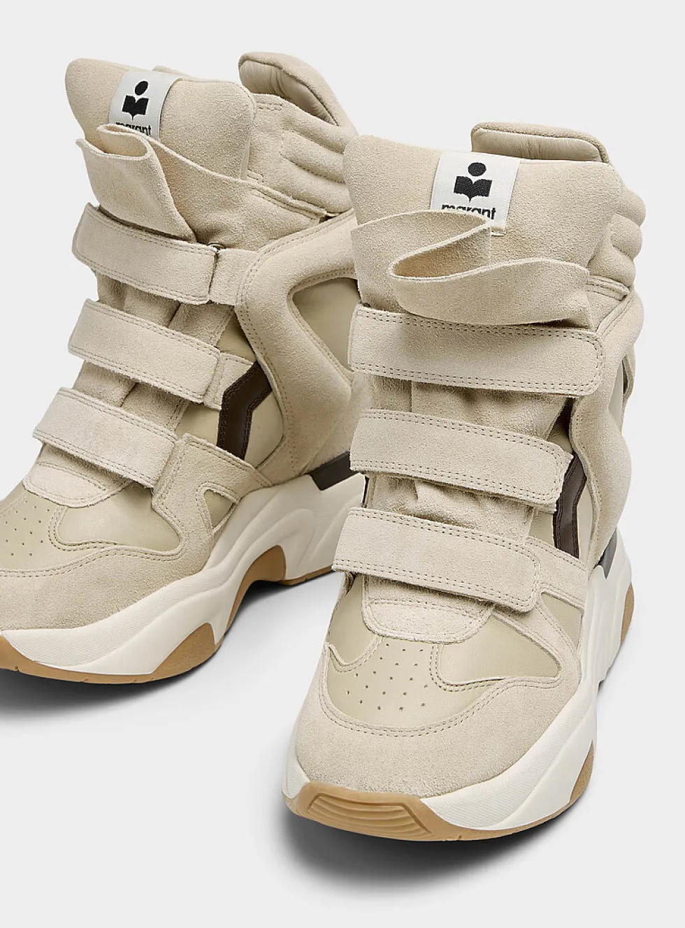 Balskee leather and suede platform sneakers