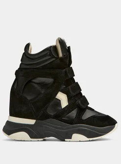Balskee leather and suede platform sneakers