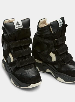 Balskee leather and suede platform sneakers