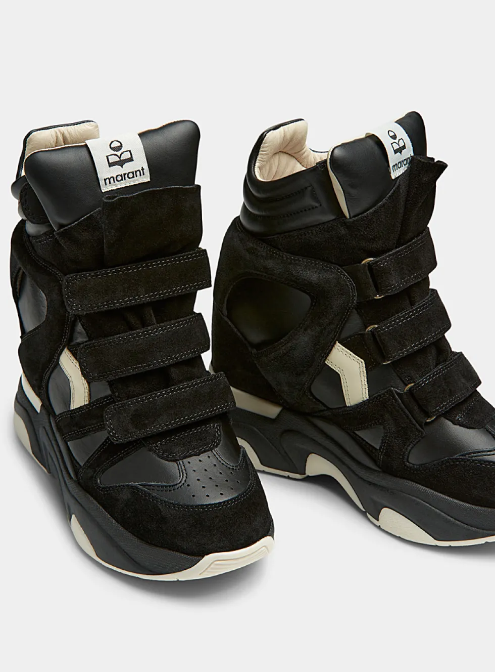Balskee leather and suede platform sneakers
