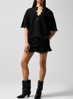 Balyme pure cotton embroidered short