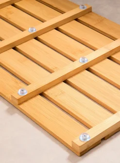 Bamboo slat bath mat