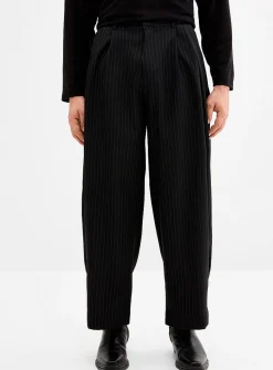 Banker stripe wide-leg pant