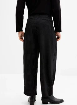 Banker stripe wide-leg pant