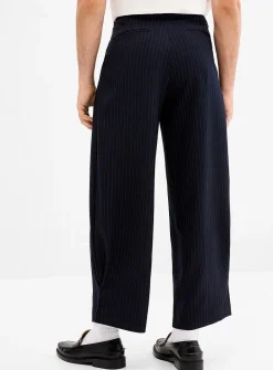 Banker stripe wide-leg pant
