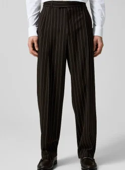 Banker's Stripe Pleated Pant