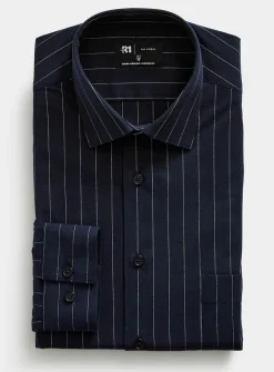 Banker-stripe navy shirt