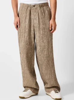 Bark-look jacquard pant