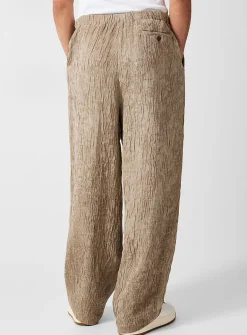 Bark-look jacquard pant