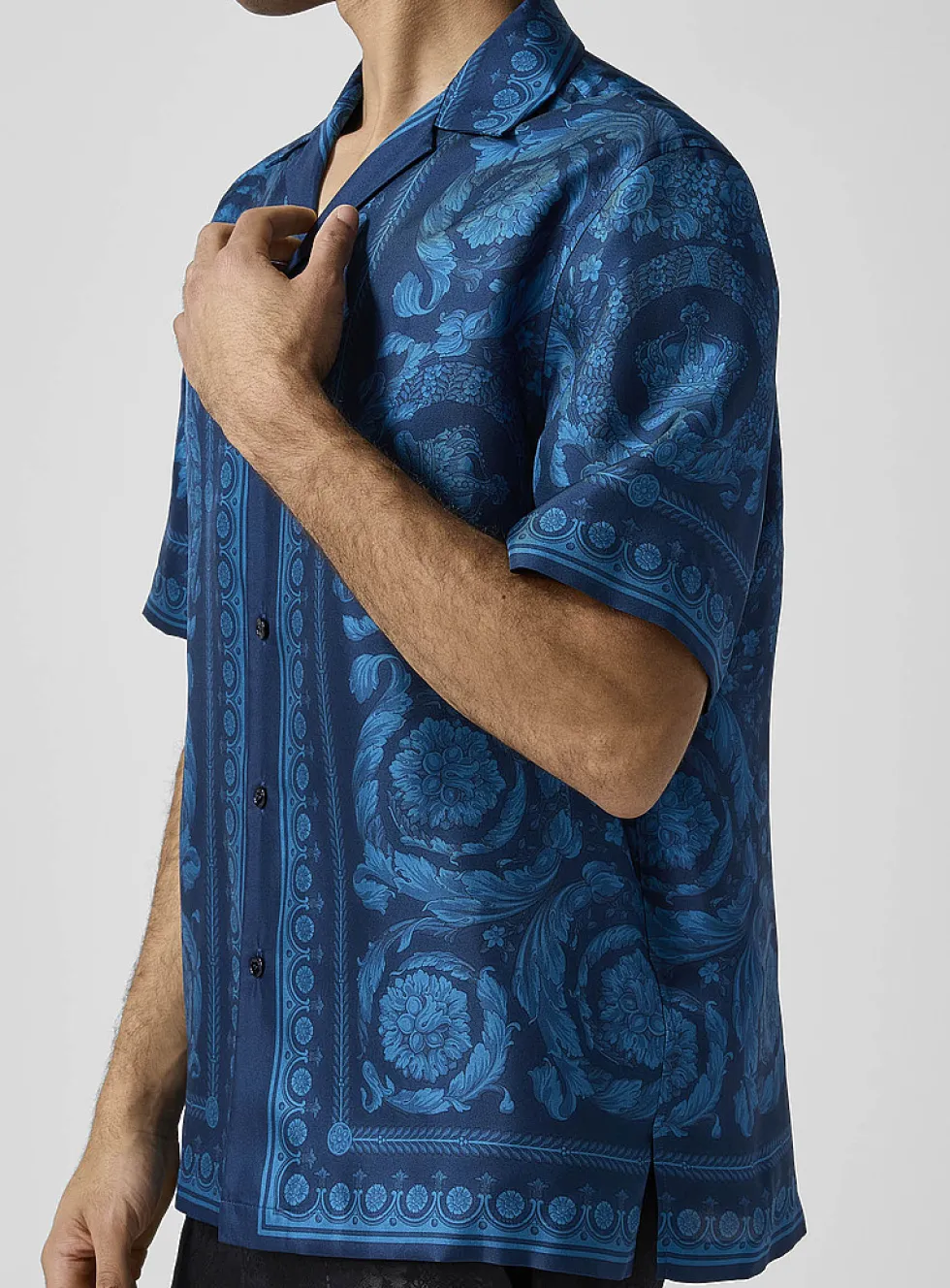 Barocco pure silk cabana shirt