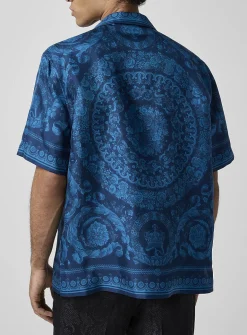 Barocco pure silk cabana shirt