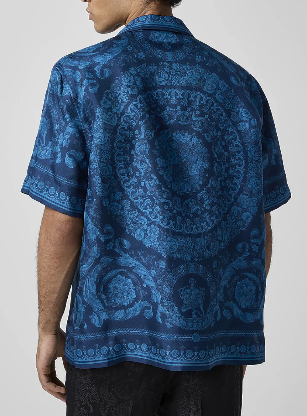 Barocco pure silk cabana shirt