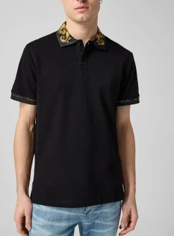 Baroque collar piqué polo shirt
