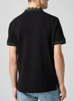 Baroque collar piqué polo shirt
