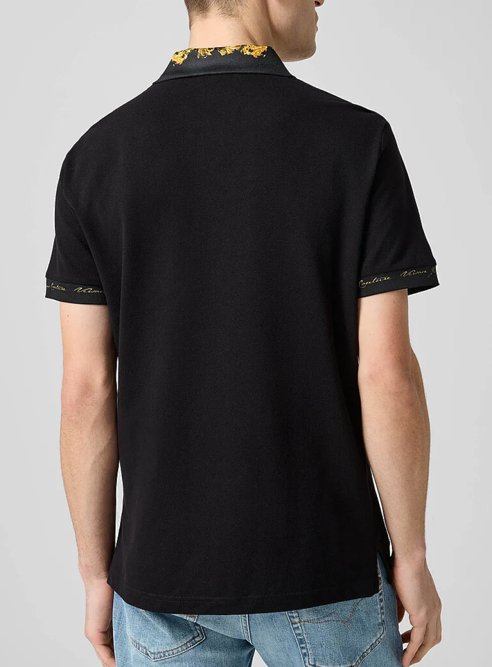 Baroque collar piqué polo shirt