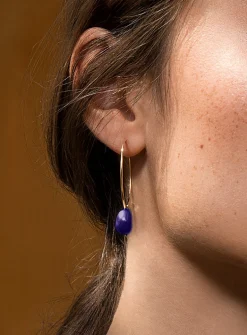 Baroque pearl laminated gold hoops