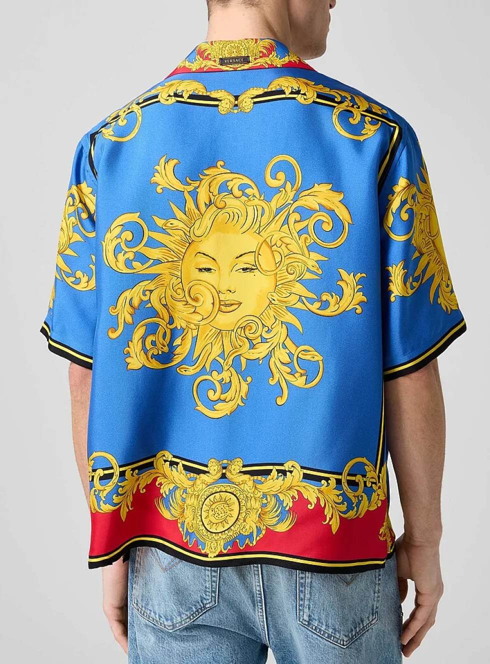 Baroque sun pure silk cabana shirt