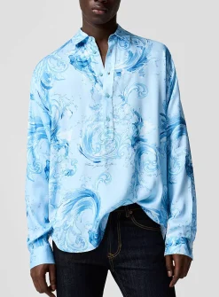 Baroque wave satiny shirt