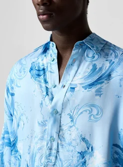Baroque wave satiny shirt