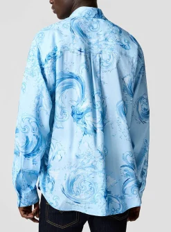 Baroque wave satiny shirt