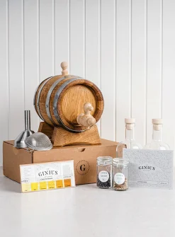 Barrel and aromatics set for Wintergreen artisanal gin