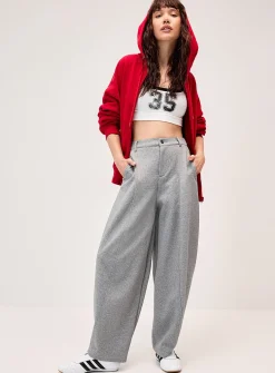 Barrel-leg dress sweatpant