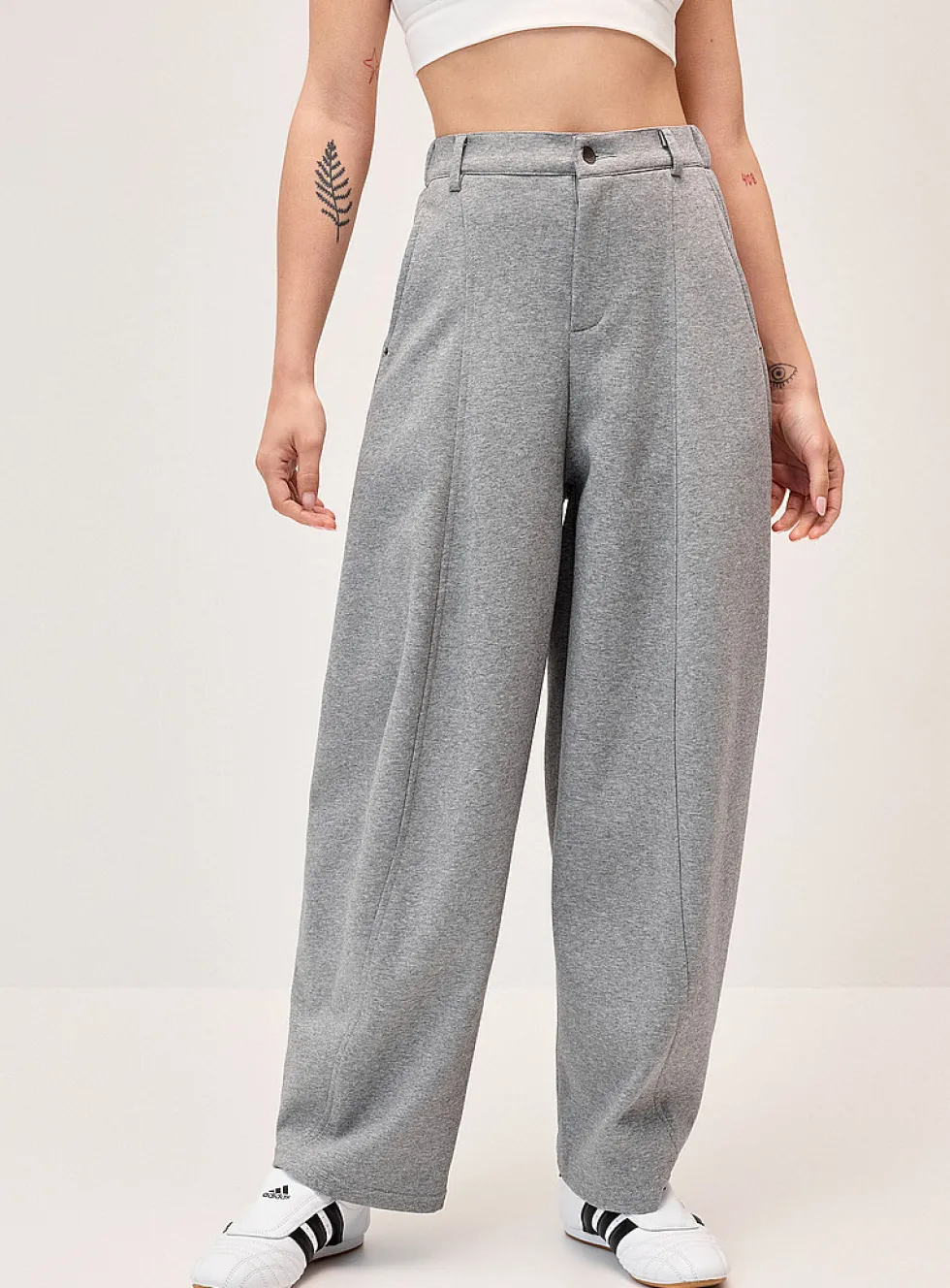 Barrel-leg dress sweatpant