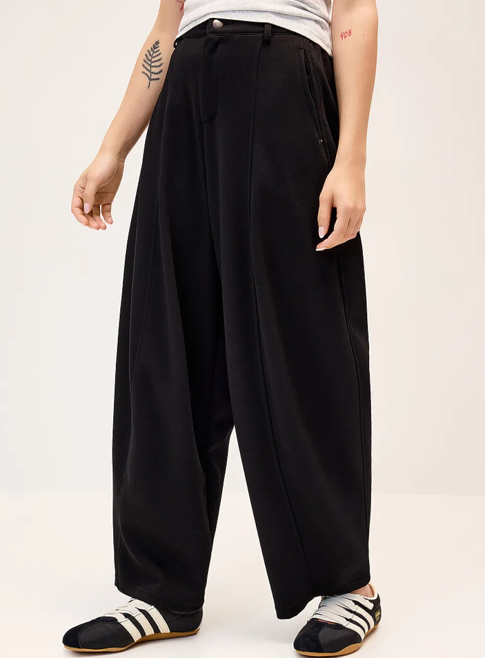 Barrel-leg dress sweatpant