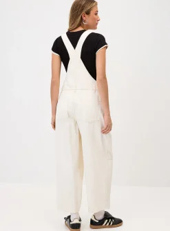 Barrel-leg overalls