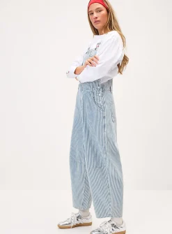 Barrel-leg overalls